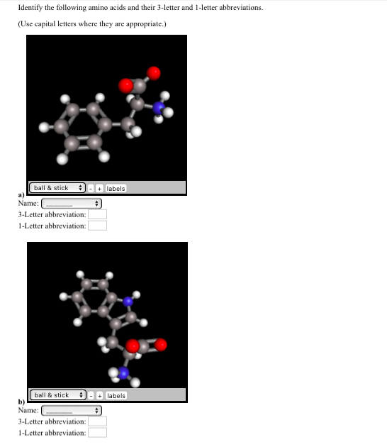 Solved: Identify The Following Amino Acids And Their 3-let ...