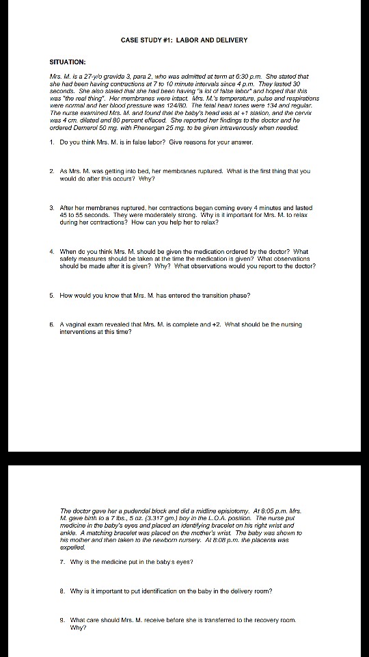 Ob case studies for nursing picture