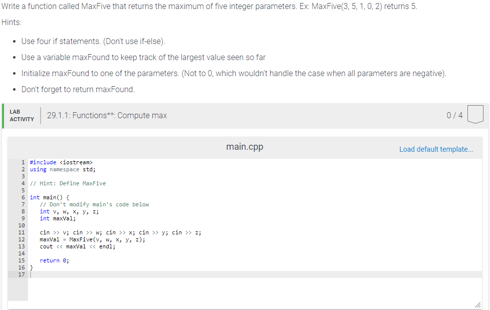 Solved Write A Function Called Maxfive That Returns The M Chegg Com