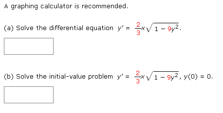 A Graphing Calculator Is Recommended A Solve The Chegg Com