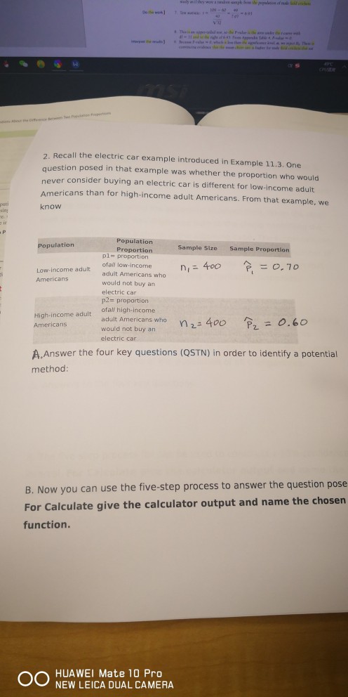 Solved In A The Four Key Question Is Q Estimation Or Hy Chegg Com