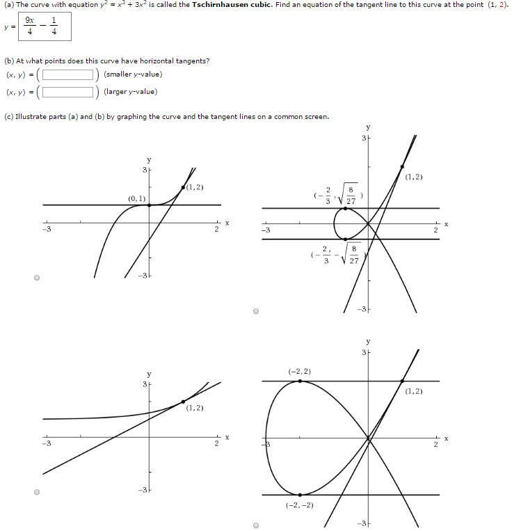 Solved The Curve With Equation Y 2 X 3 3x 2 Is Called Chegg Com