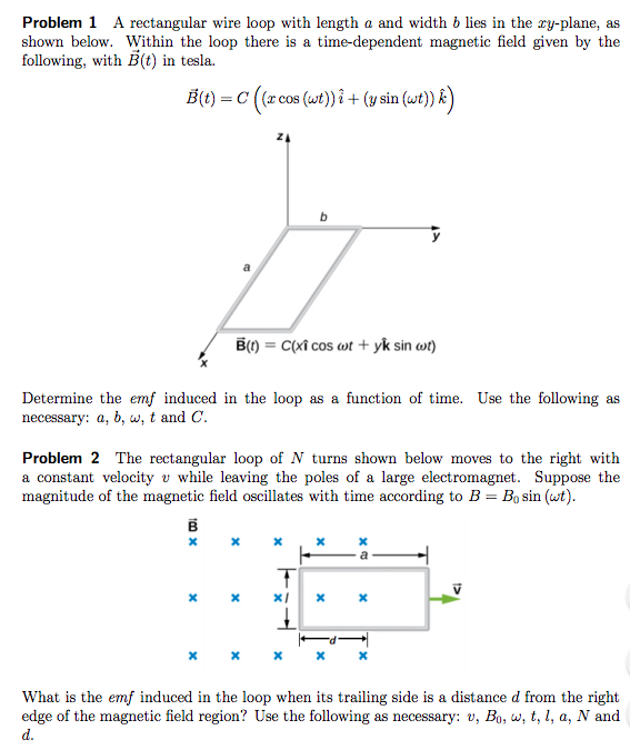 Solved Problem 1 A Rectangular Wire Loop With Length A An Chegg Com