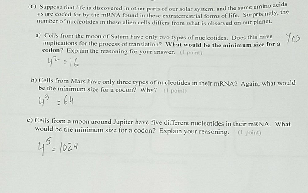 Solved 6 Suppose That Life Is Discovered In Other Parts