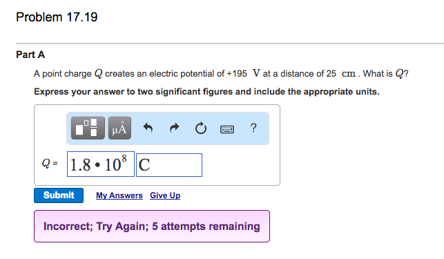 Solved Problem 17 19 Part A A Point Charge Q Creates An E Chegg Com