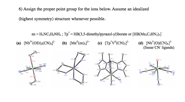 Solved Assign The Proper Point Group For The Ions Below Chegg Com