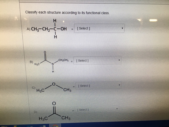 Classify Each Structure According To Its Functional Chegg 