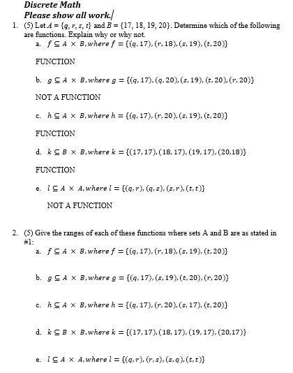 Solved Discrete Math Please Show All Work 5 Leta G Chegg Com