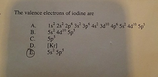Electrons iodine valence How many