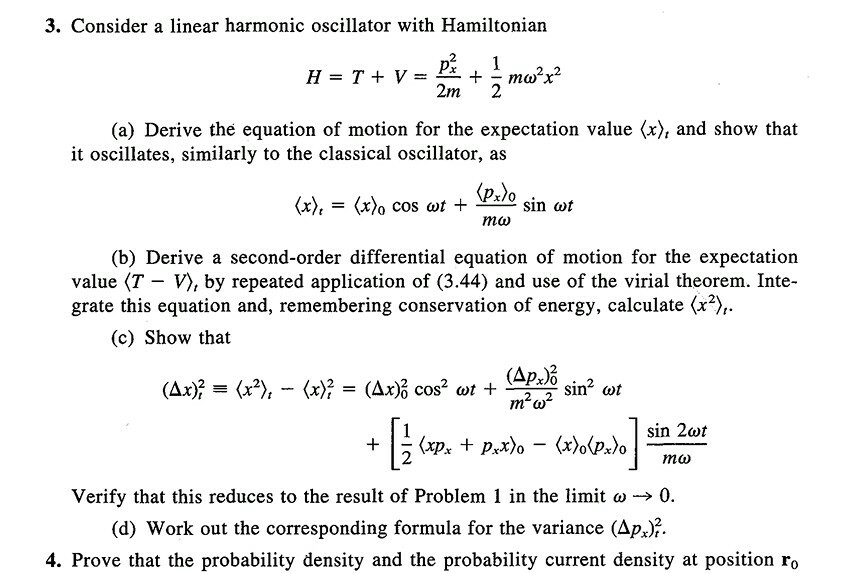 Solved 3 Consider A Linear Harmonic Oscillator With Hami Chegg Com