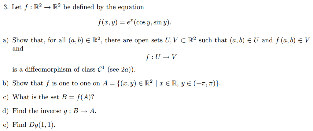 Solved Let F R 2 Rightarrow R 2 Be Defined By The Equati Chegg Com