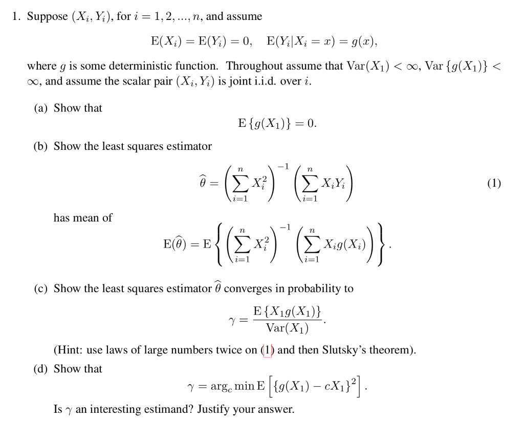 1 Suppose Xi K For I 1 2 N And Assume E Chegg Com