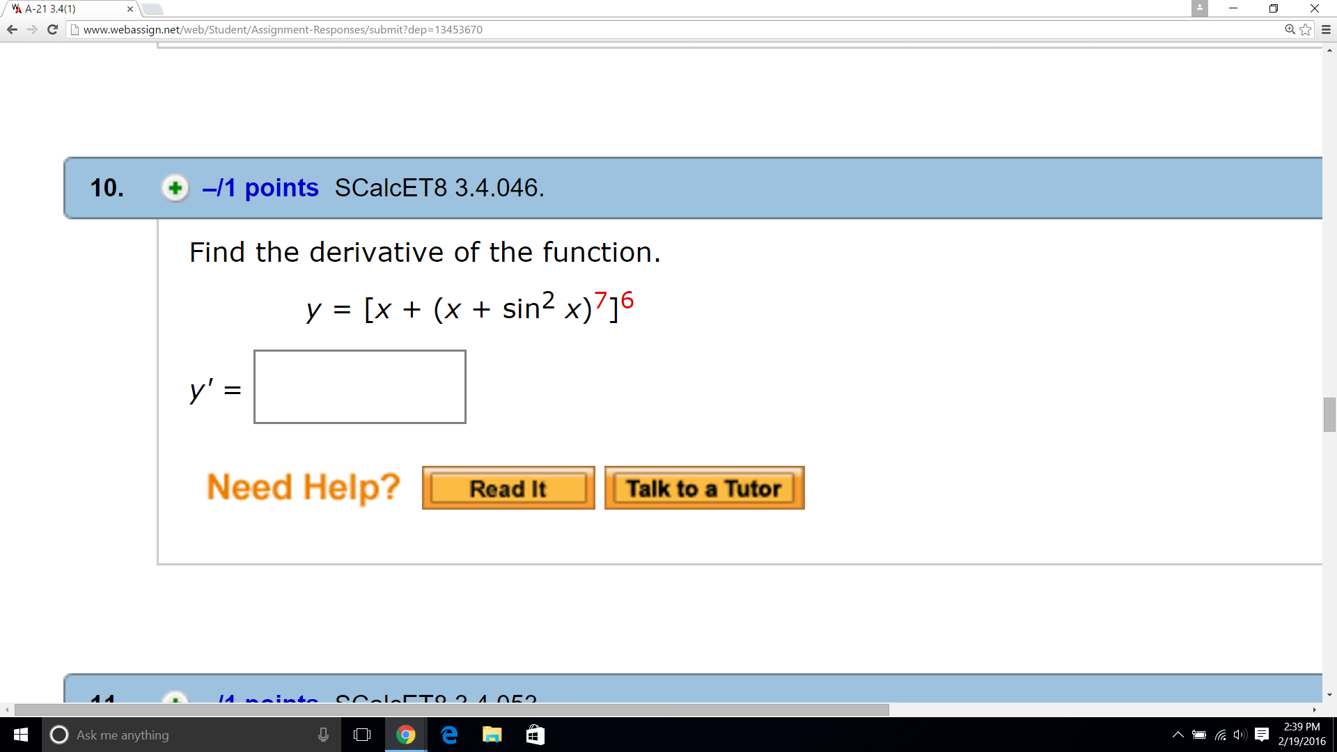 Solved Find The Derivative Of The Function Y X X Chegg Com