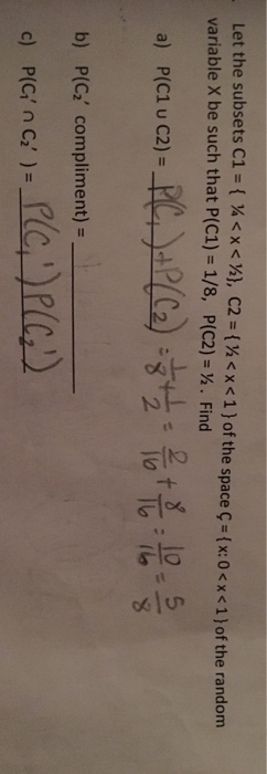 Solved Let The Subsets Cl 1 4 X 1 2 C2 1 2 Chegg Com