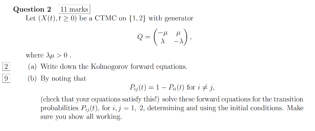 Solved Let X T T Greaterthanorequalto 0 Be A Ctmc On Chegg Com