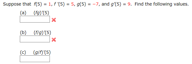 Solved Suppose That F 5 1 F 5 5 G 5 7 And G Chegg Com