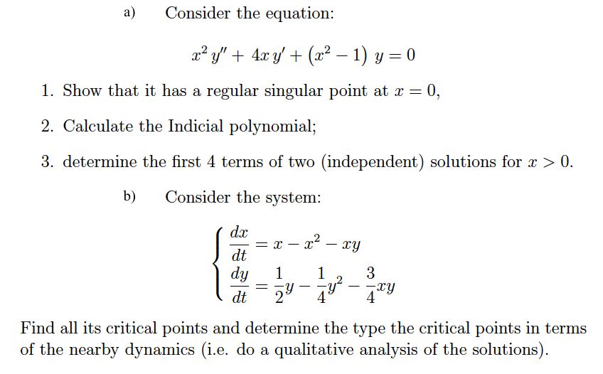 Solved Consider The Equation X 2 Y 4xy X 2 1 Y Chegg Com