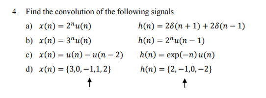 Solved Find The Convolution Of The Following Signals A Chegg Com