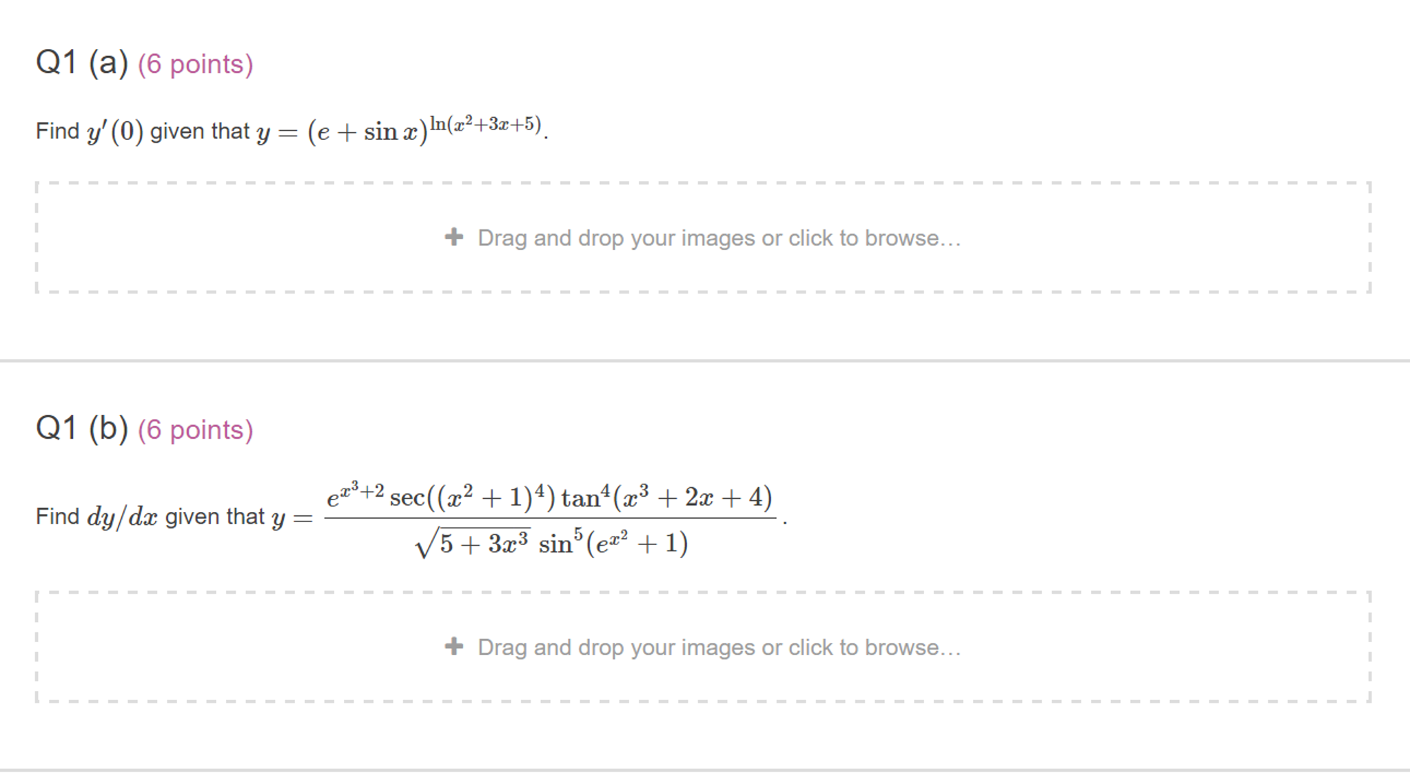 Solved Find Y 0 Given That Y E Sin X In X 2 3x 5 Chegg Com