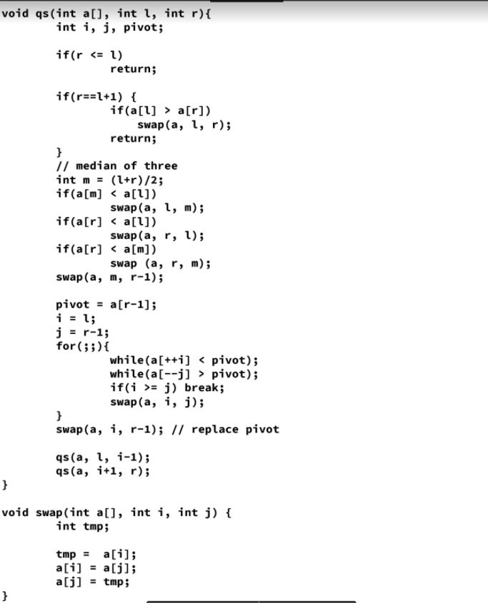 Solved Void Qs Int Al Int 1 Int R T Int I J Pivot 1 Chegg Com Solved Void Qs Int Al Int 1 Int R T Int I J Pivot 1 Chegg Com