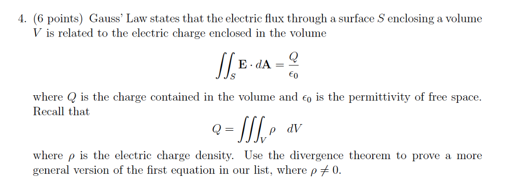 Solved Gauss Law States That The Electric Flux Through A Chegg Com