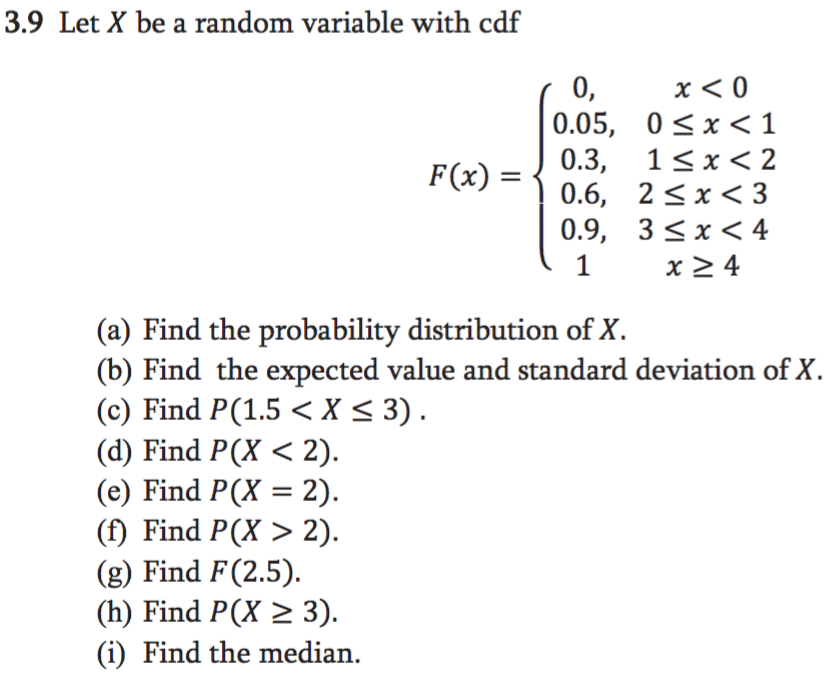 Solved Let X Be A Random Variable With Cdf F X 0 X Chegg Com