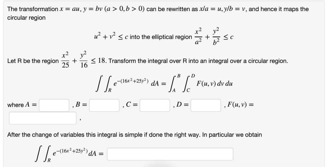 The Transformation X Au Y Bv A 0 B 0 C Chegg Com