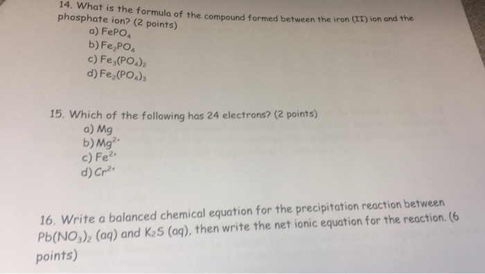 Solved What Is The Formula Of The Compound Formed Between Chegg Com