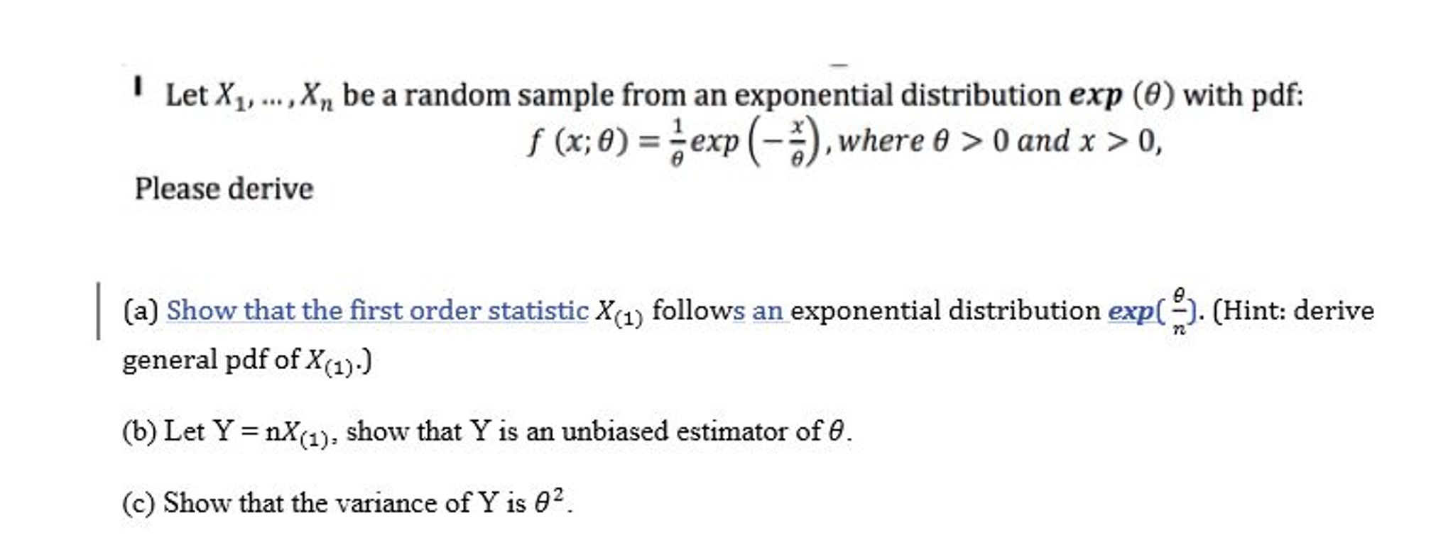 Let X 1 X N Be A Random Sample From An Chegg Com