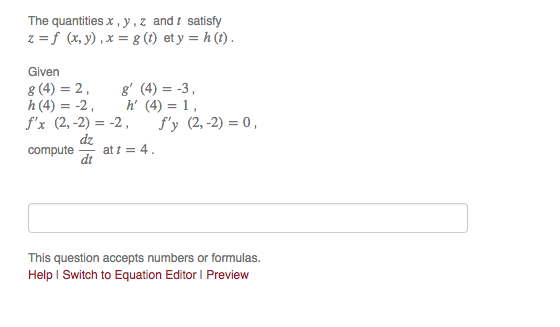 Solved The Quantities X Y Z And T Satisfy Z F X Y Chegg Com