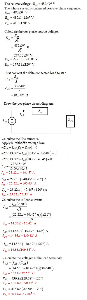 Question & Answer: A three phase balanced positive sequence wye connected voltage source with..... 1