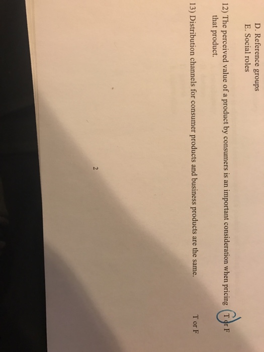 Perceived value homework picture