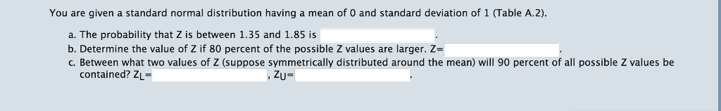 Solved: You Are Given A Standard Normal Distribution Havin ...