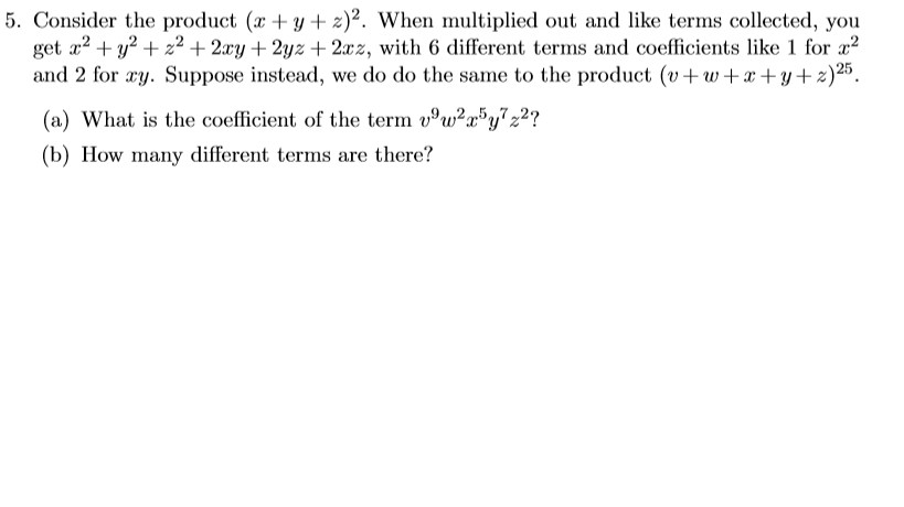 Solved 5 Consider The Product X Y Z 2 When Chegg Com