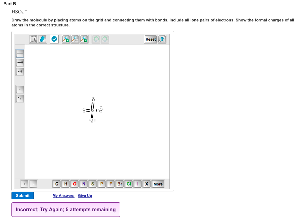 Solved Hso 4 Draw The Molecule By Placing Atoms On The Chegg Com