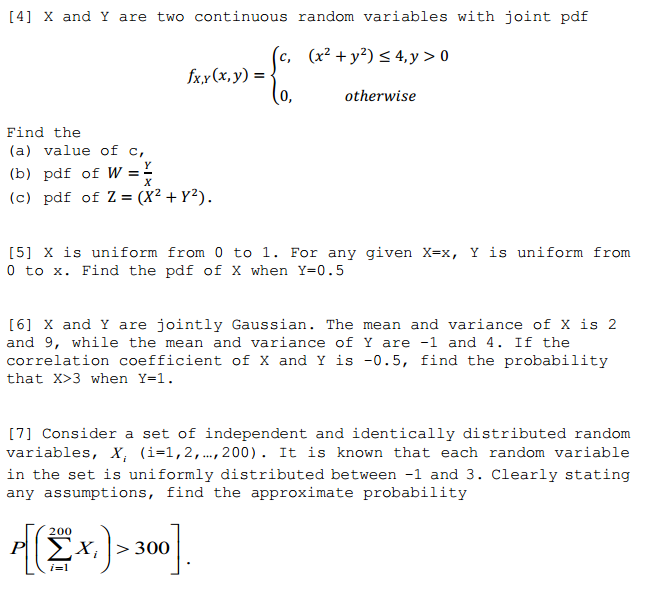 Solved X And Y Are Two Continuous Random Variables With J Chegg Com