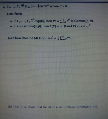 Y 1 Y N F Y Theta 1 Theta E Y E 1 E X Chegg Com