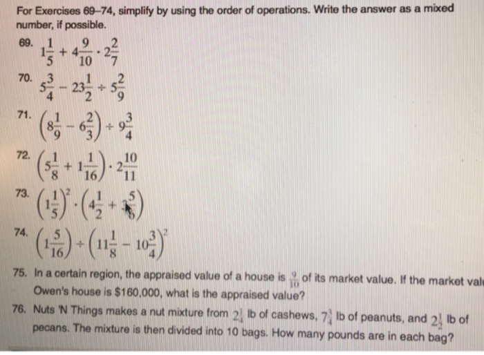 Solved Simplify By Using The Order Of Operations Write T Chegg Com