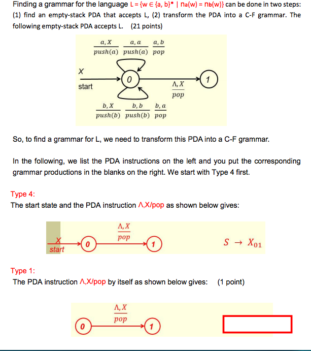 Finding A Grammar For The Language L Fw E A Na W Chegg Com