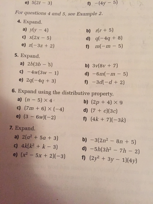 Solved How Do I Expand When The Destributive Property Is On Chegg Com