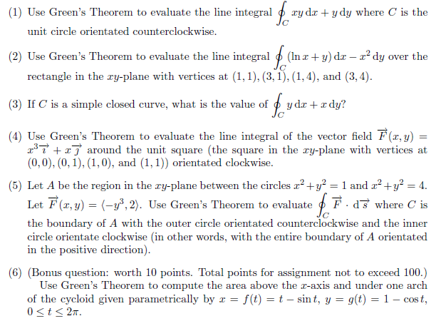 Solved 1 Use Green S Theorem To Evaluate The Line Integral Chegg Com