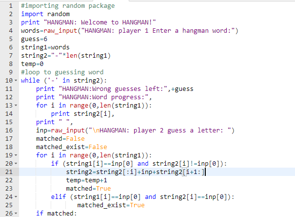 Question & Answer: Using python, create a game of hangman. Attached below is a copy of what the gameplay..... 1