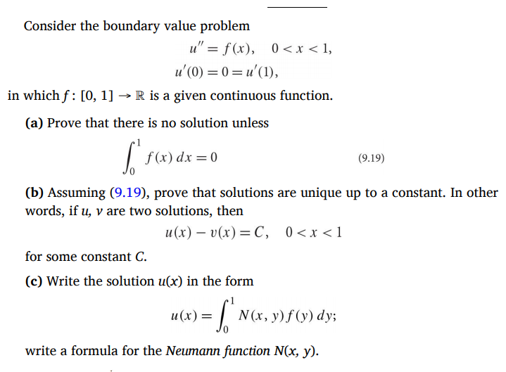 Consider The Boundary Value Problem U F X U Chegg Com