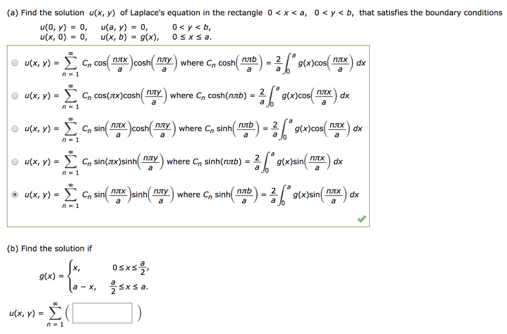 Solved A Find The Solution U X Y Of Laplace S Equatio Chegg Com