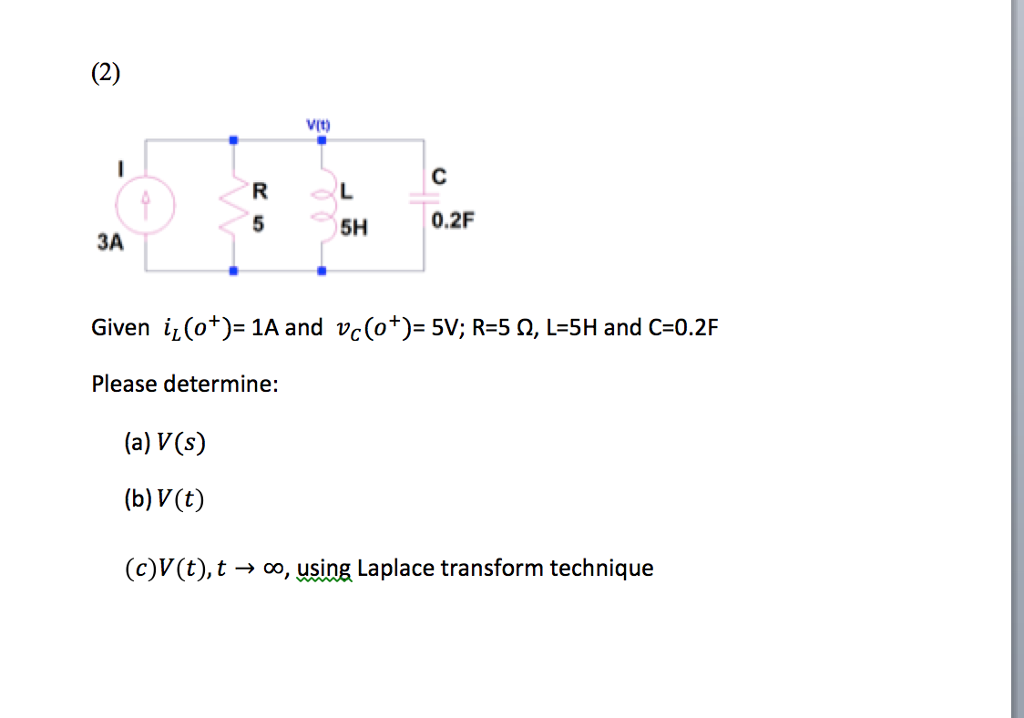 Solved Vit 5 5h 0 2f 3a Given 11 Ot 1a And Vc O 5v Chegg Com