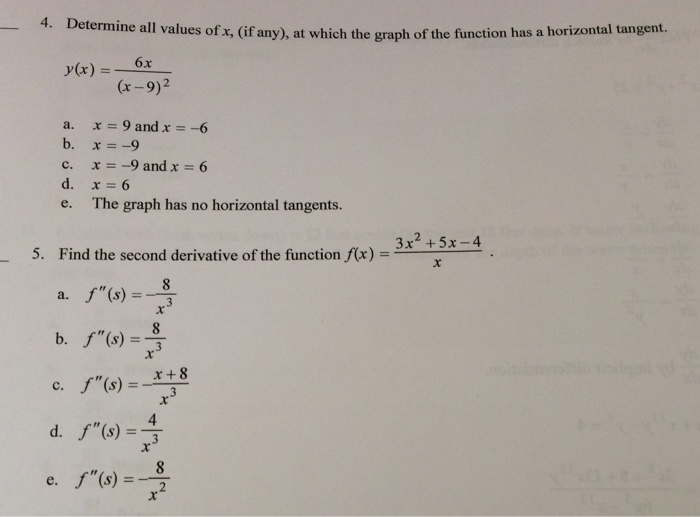 Solved 4 Determine All Values Of X If Any At Which T Chegg Com