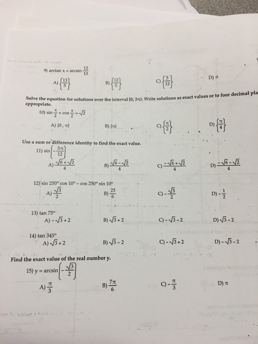 sin (90-x) = 12/13 what is the value of sin x? – PWN Test Prep