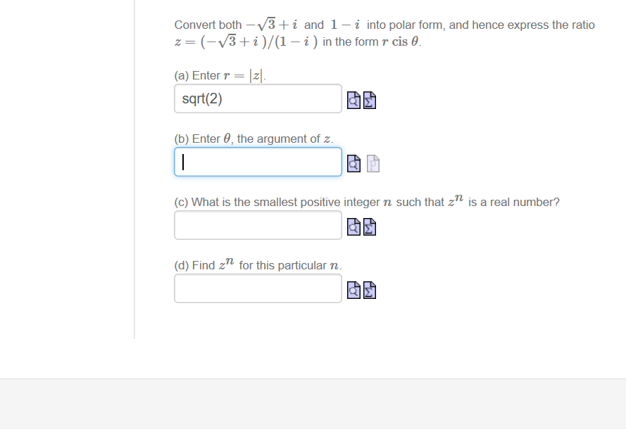 Convert Both 3i And 1 I Into Polar Form And Hence Chegg Com