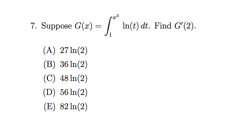 Solved Suppose G X Integral From X 3 To 1 Of Ln T Dt Chegg Com
