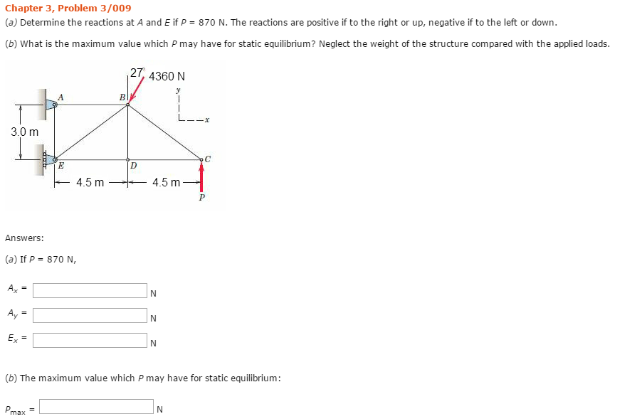 Solved Determine The Reactions At A And E If P 870 N T Chegg Com